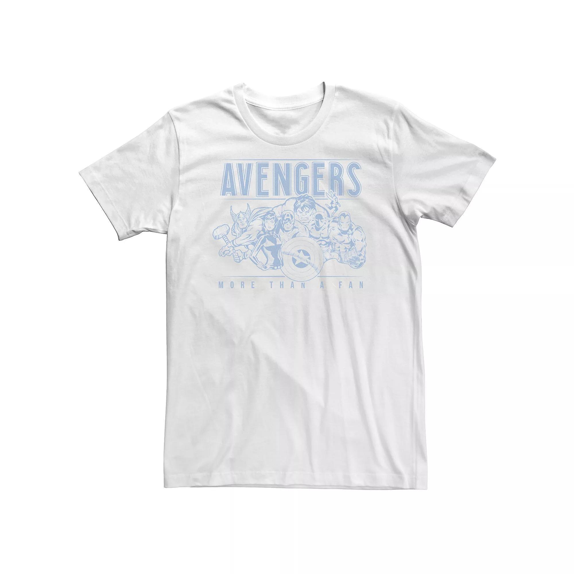 Big & Tall Marvel Avengers More Than A Fan Vintage Outline Tee, Men's, Size: 4XL, White Product Image