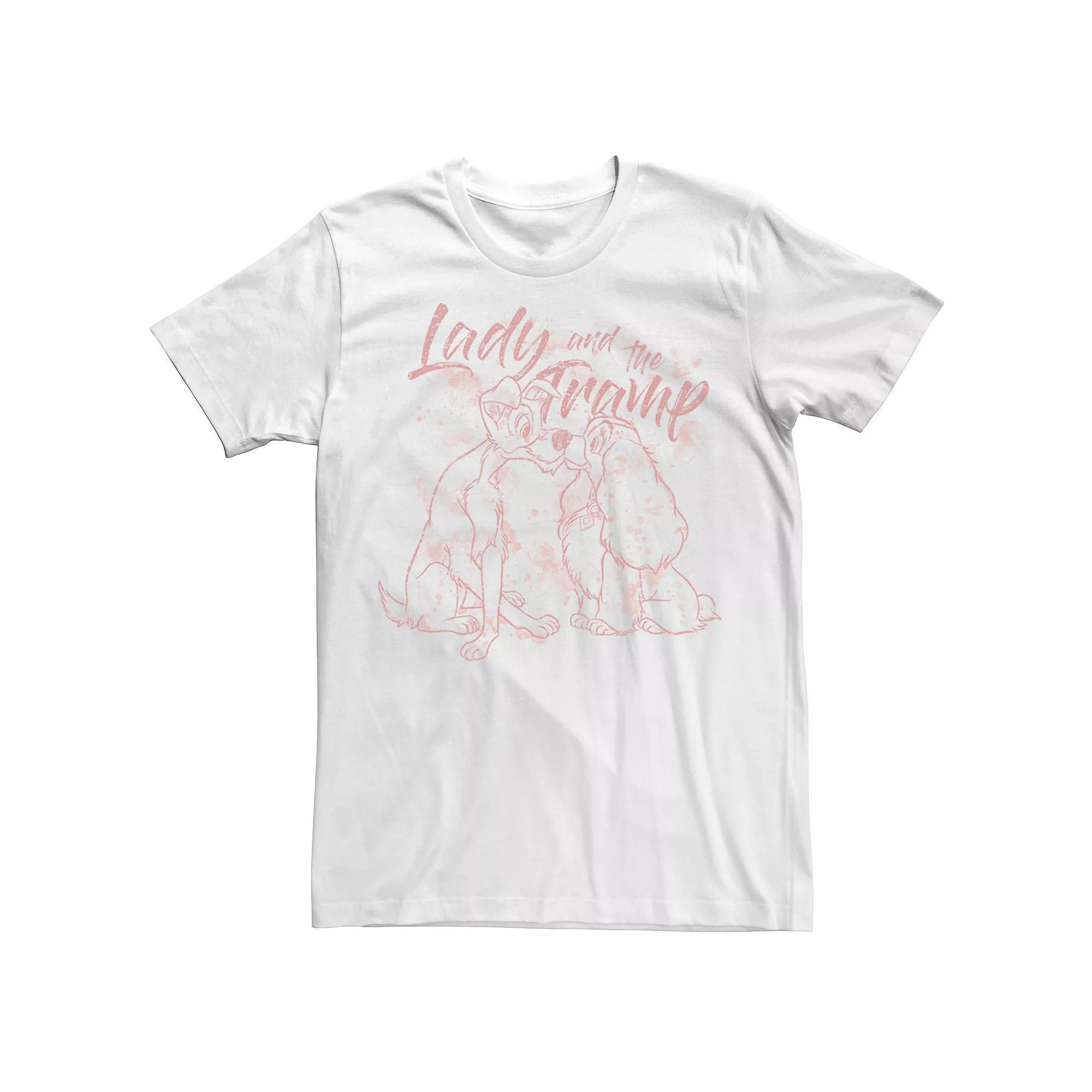Disney's Lady And The Tramp Splatter Outline Men's Tee,  Product Image