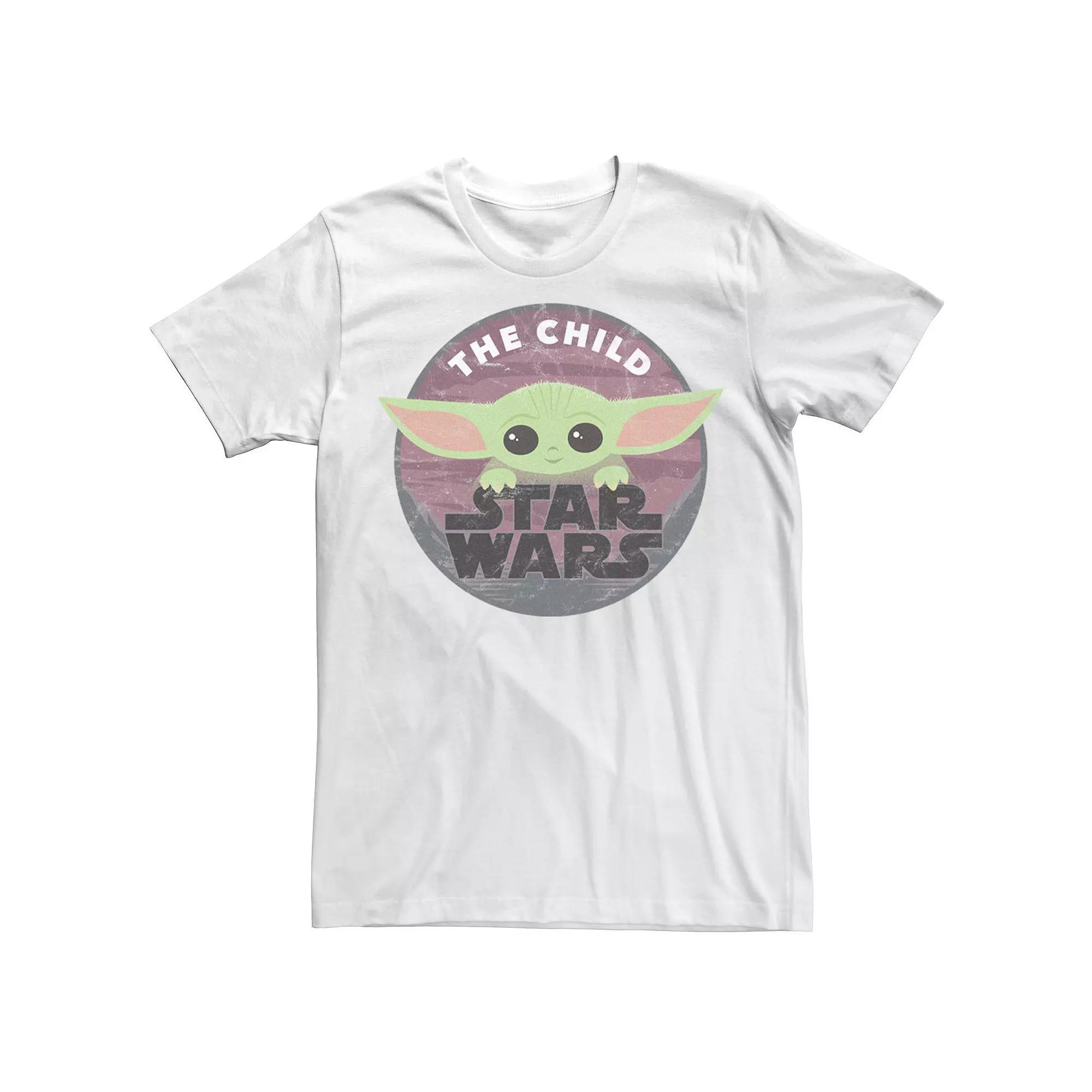 Men's Star Wars: The Mandalorian The Child Cute Circle Portrait Tee, Size: Large, White Product Image