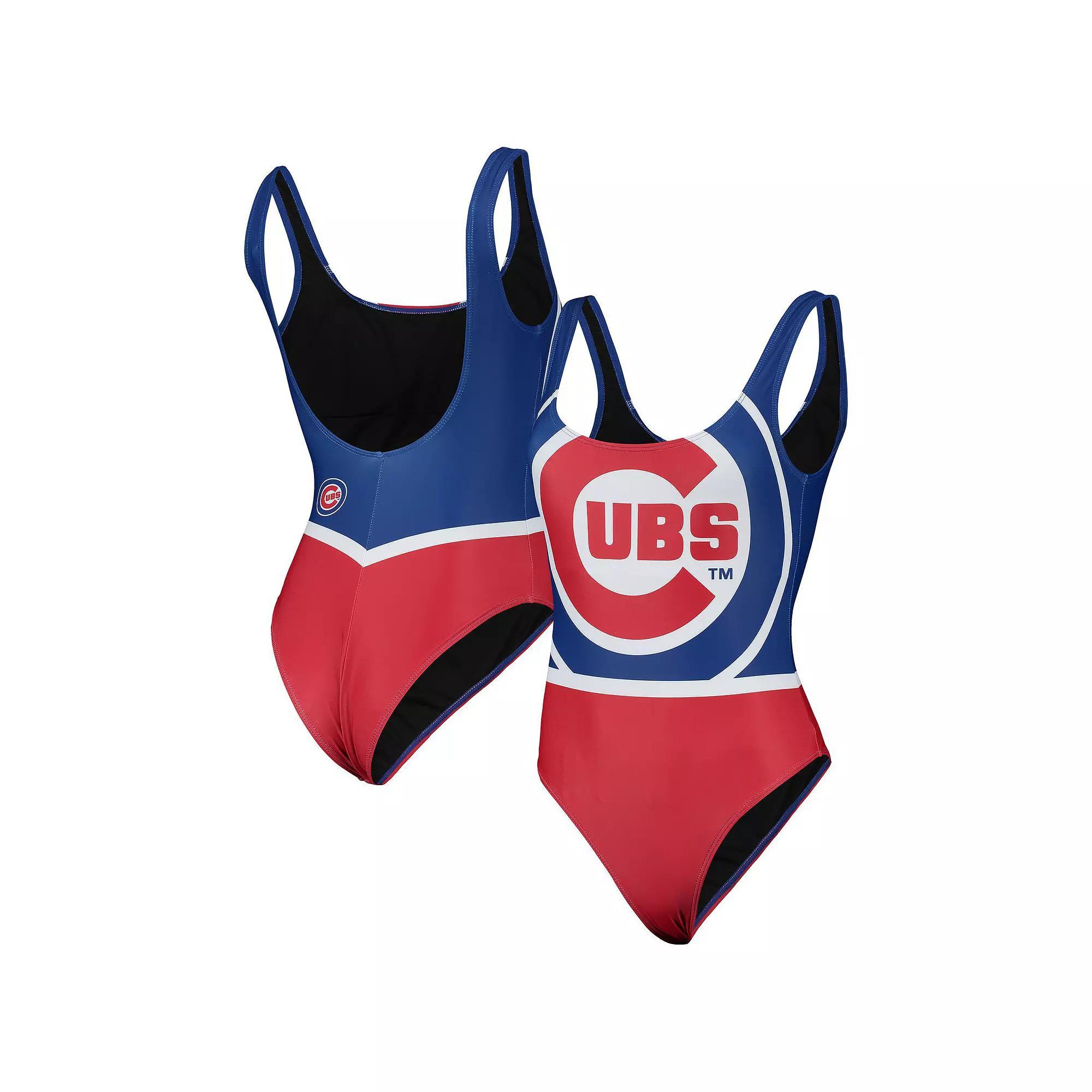 Women's FOCO Royal Chicago Cubs Team One-Piece Bathing Suit, Size: Large, Blue Product Image