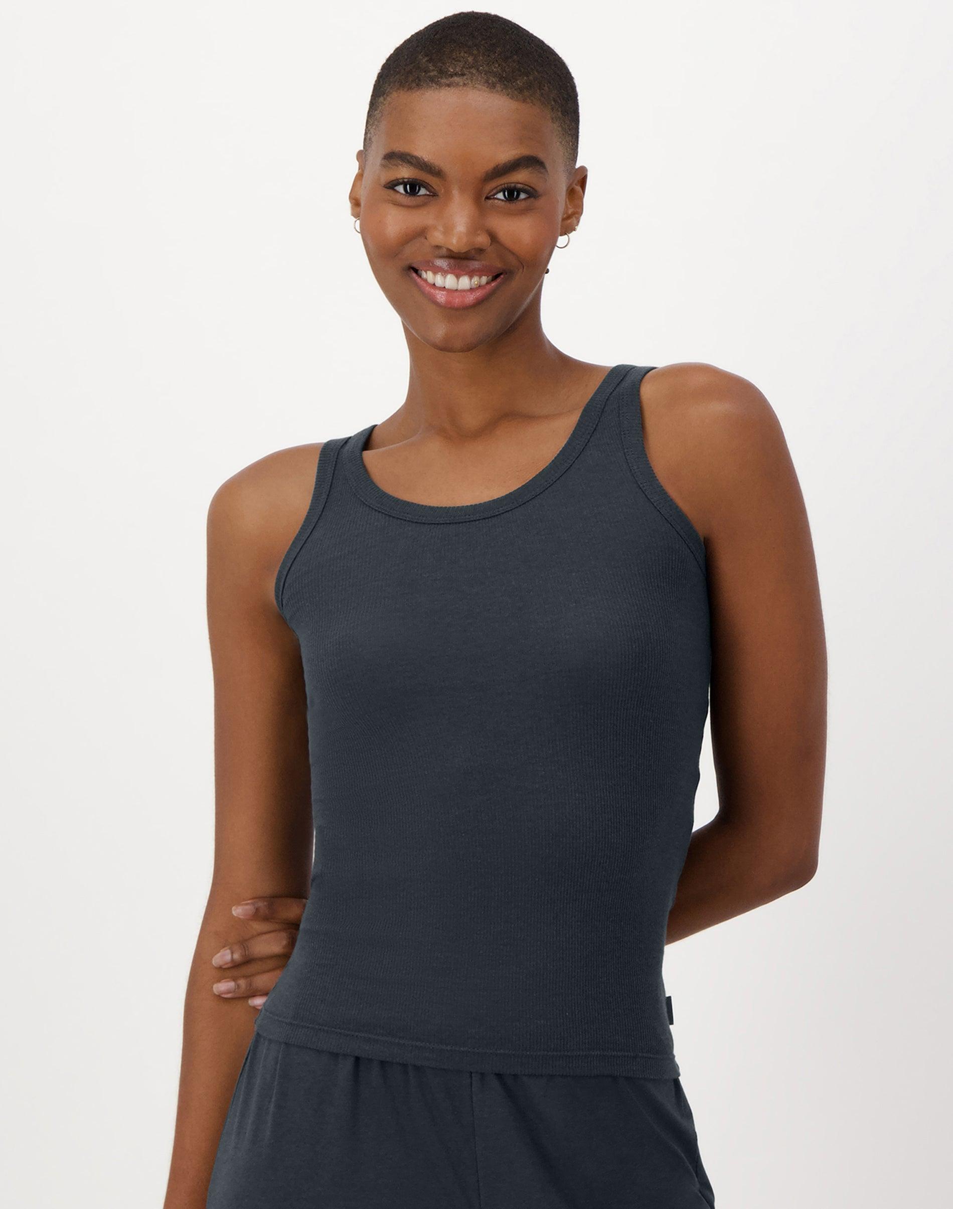 Hanes Originals Womens SuperSoft Comfywear Rib Tank Top Pearl XL Product Image