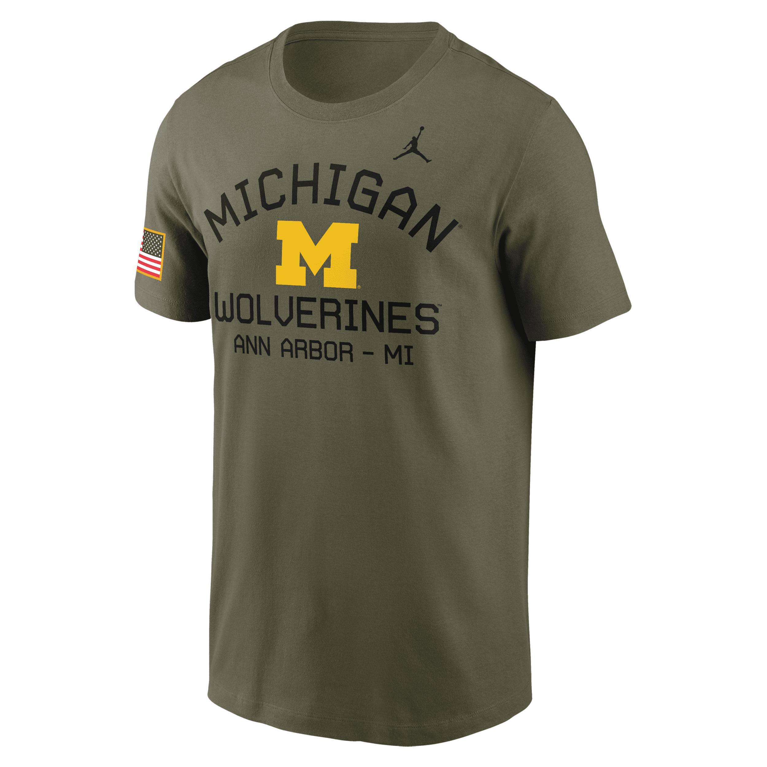 Men's Michigan Wolverines Military Appreciation Team Issue Jordan Brand Dri-FIT College T-Shirt Product Image