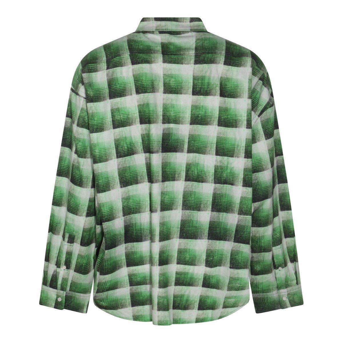 ACNE STUDIOS Green Checkered Cotton Flannel Shirt Product Image