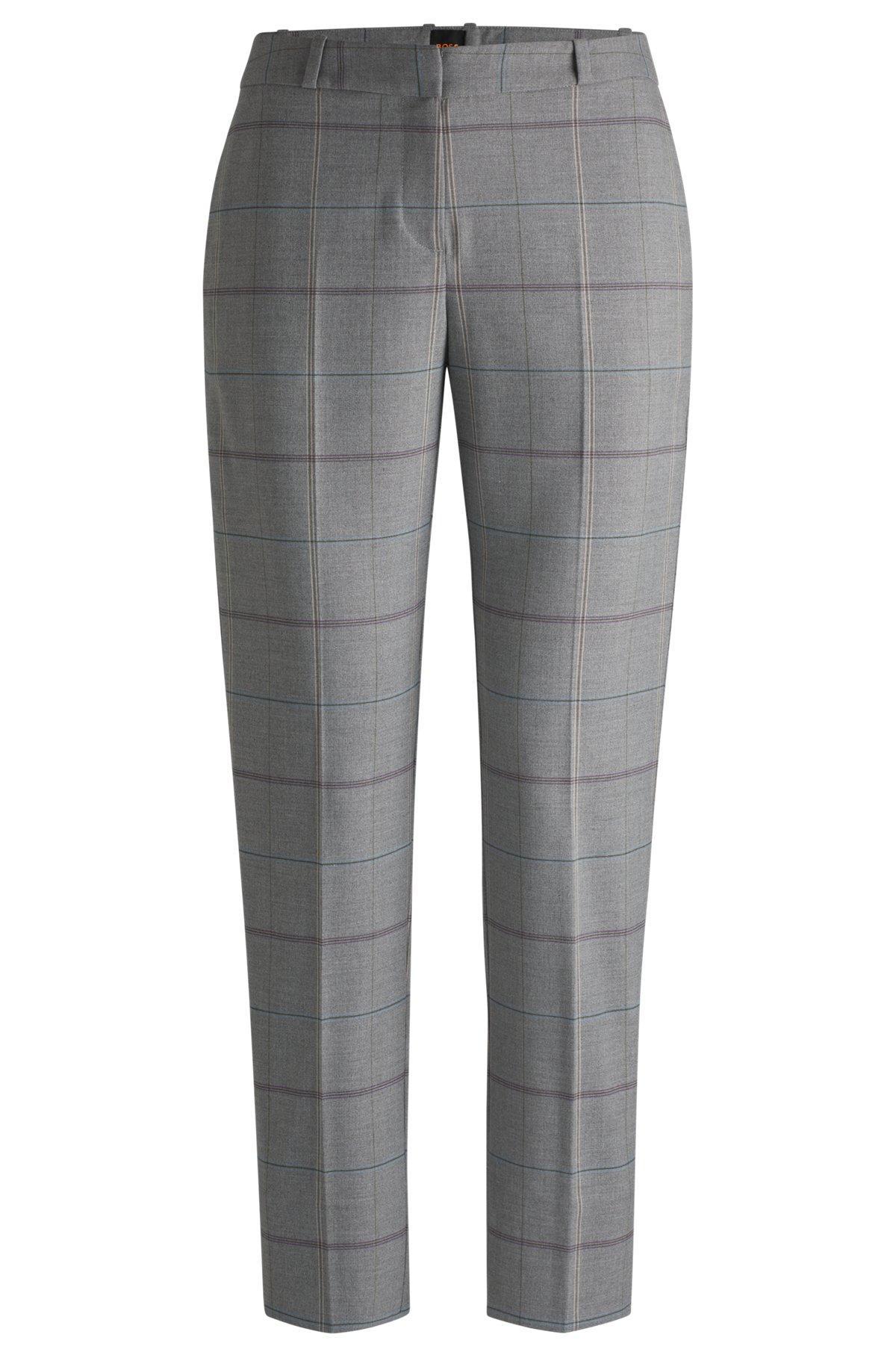 Formal trousers in checked stretch fabric Product Image