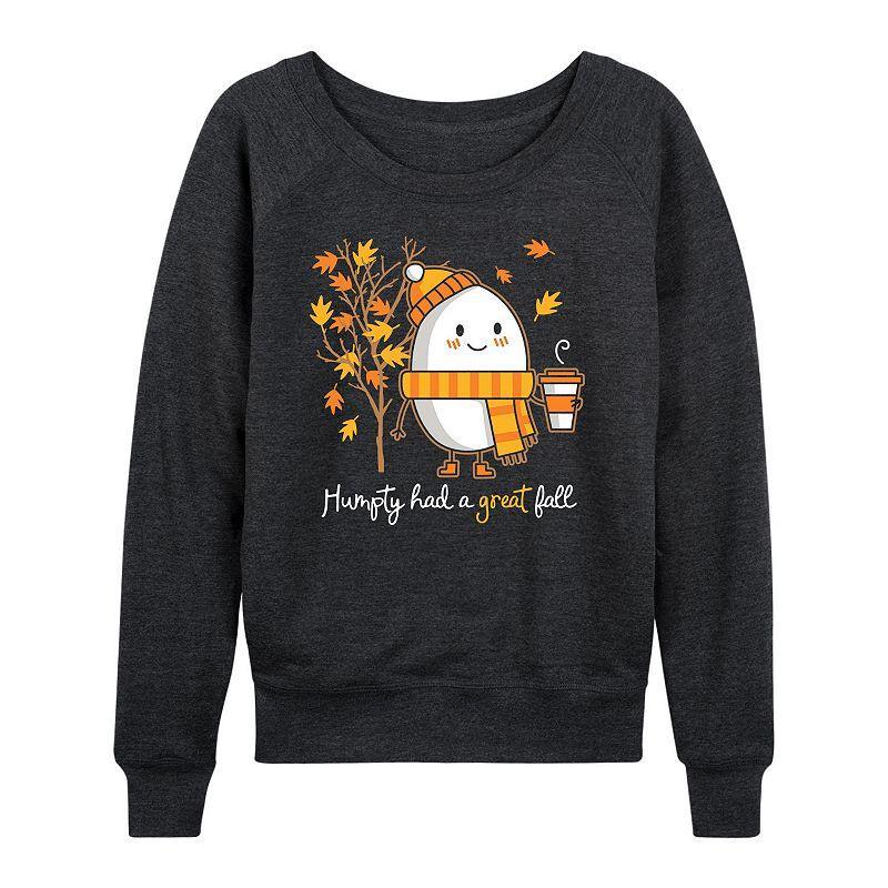 Womens Humpty Great Fall Lightweight French Terry Sweatshirt, Girls Heather Grey Product Image