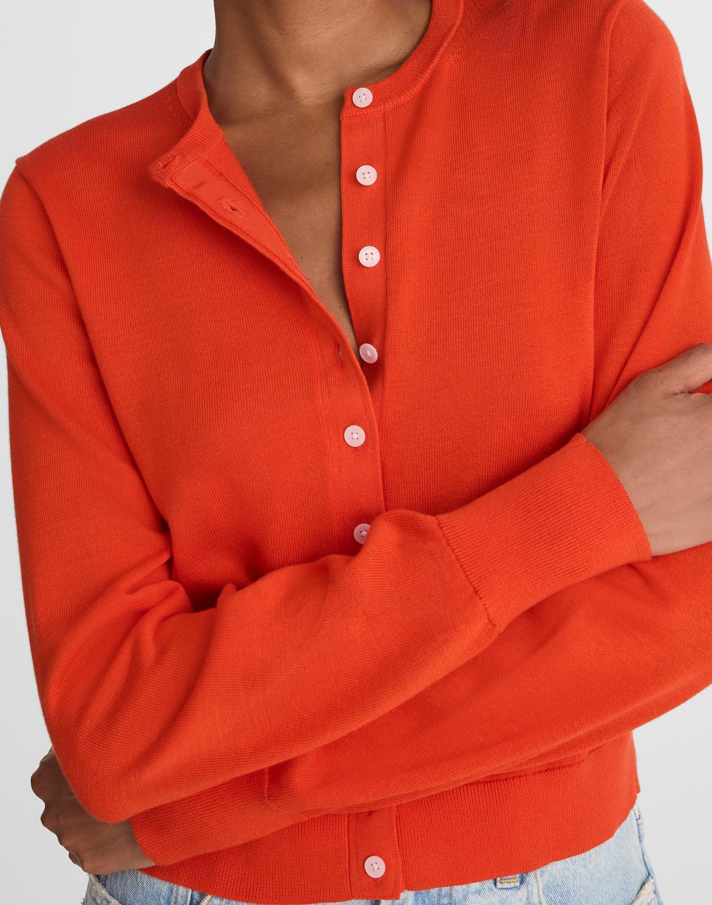 Cotton Crewneck Cardigan Product Image