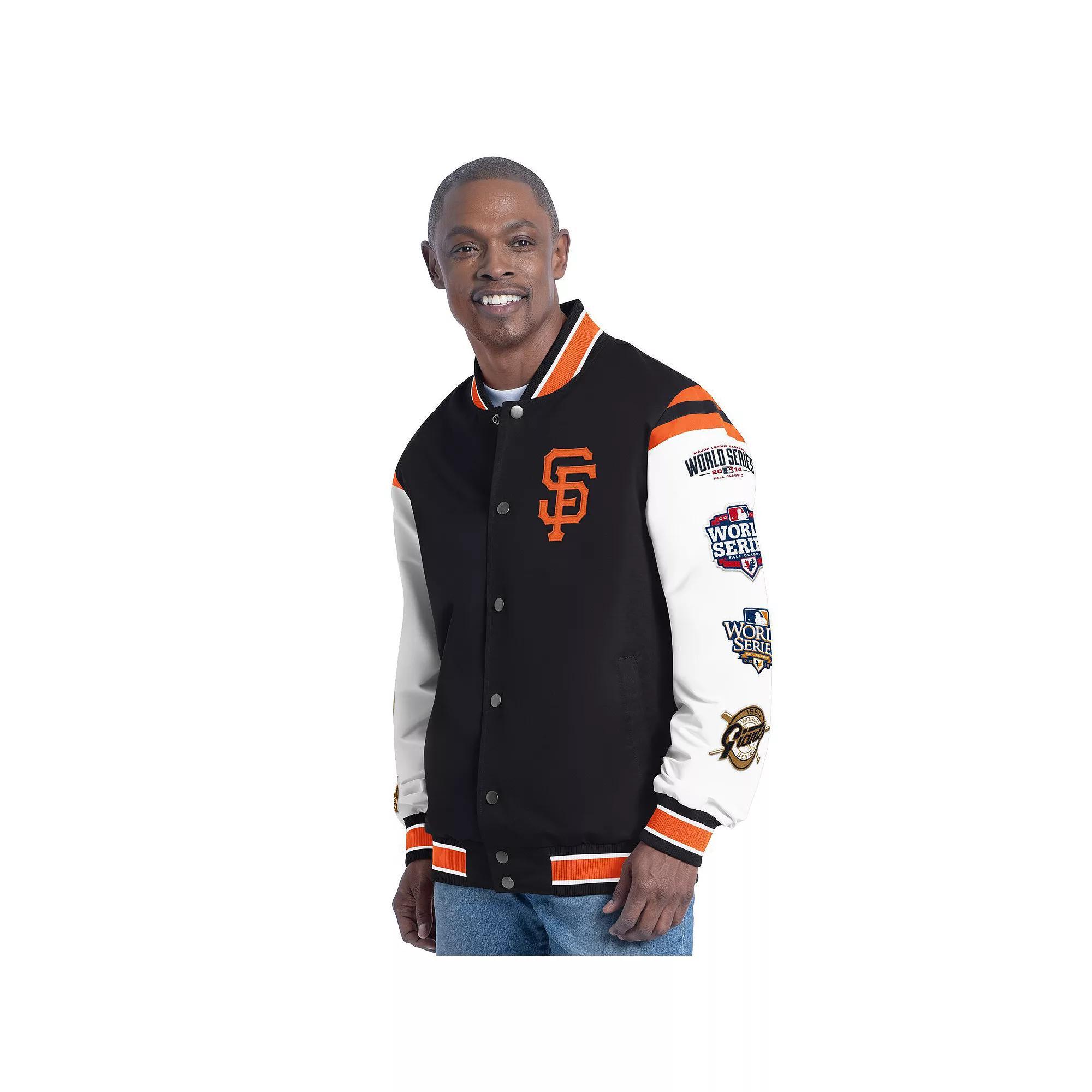 Men's G-III Sports by Carl Banks  Orange San Francisco Giants Recruit Commemorative Full-Snap Varsity Jacket, Size: Large Product Image