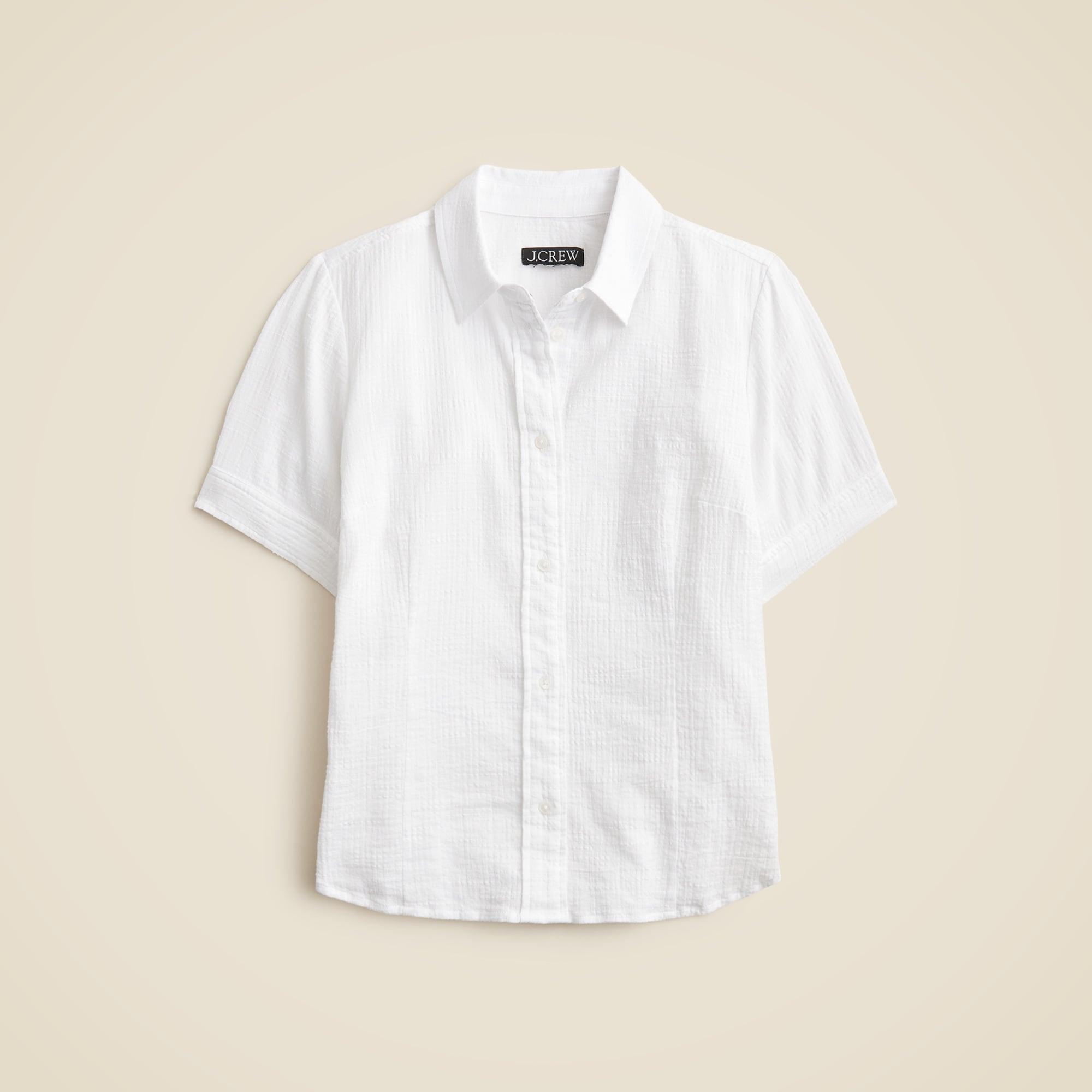 Slim-fit button-up in cotton gauze Product Image