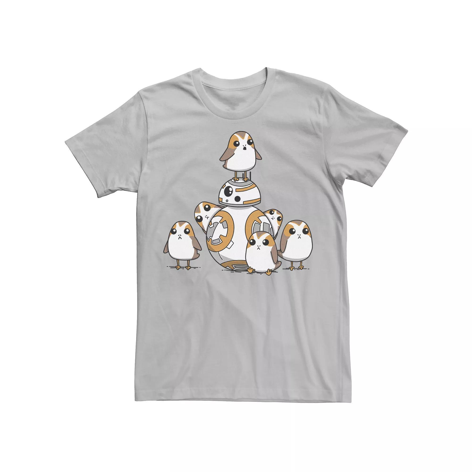Men's Star Wars Porgs Having Fun With BB-8 Portrait Tee,  Product Image