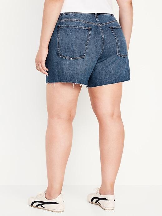 Mid-Rise Boyfriend Cut-Off Jean Shorts -- 5-inch inseam Product Image