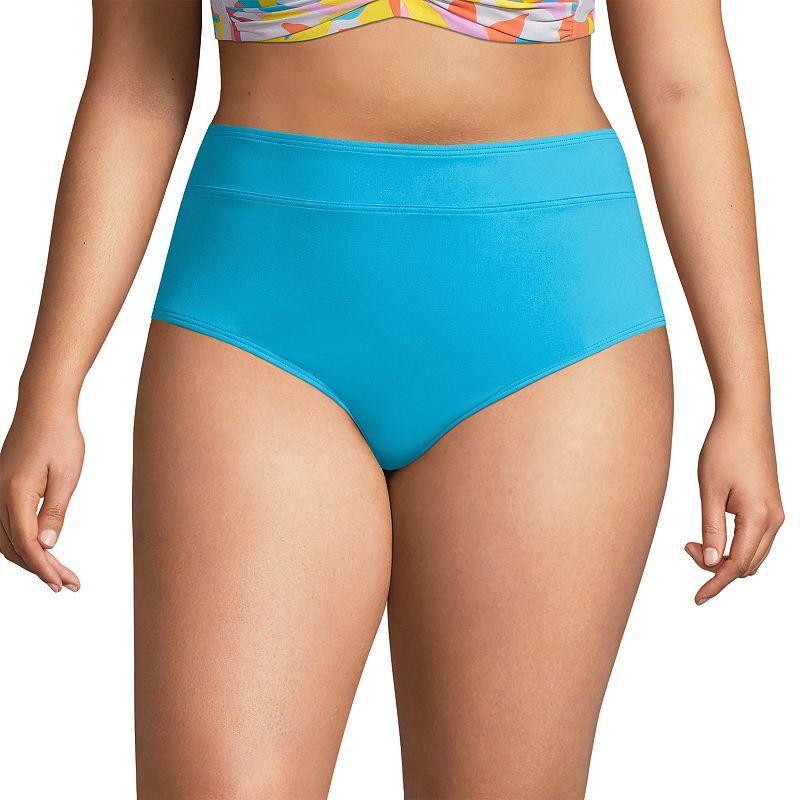 Womens Lands End UPF 50 Swim Briefs Deep Blue Product Image