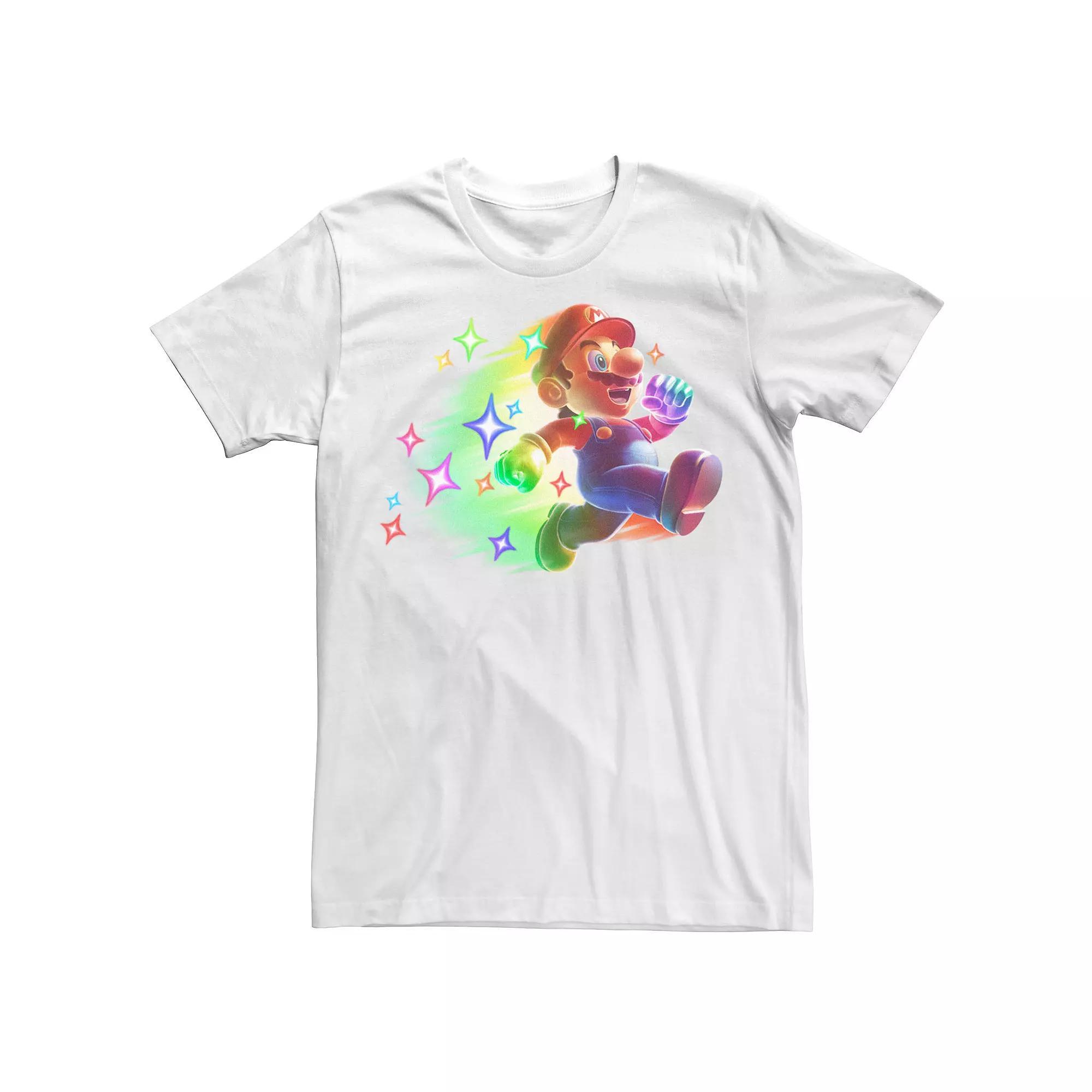 Men's Nintendo Super Mario Action Pose Neon Portrait Graphic Tee,  Product Image