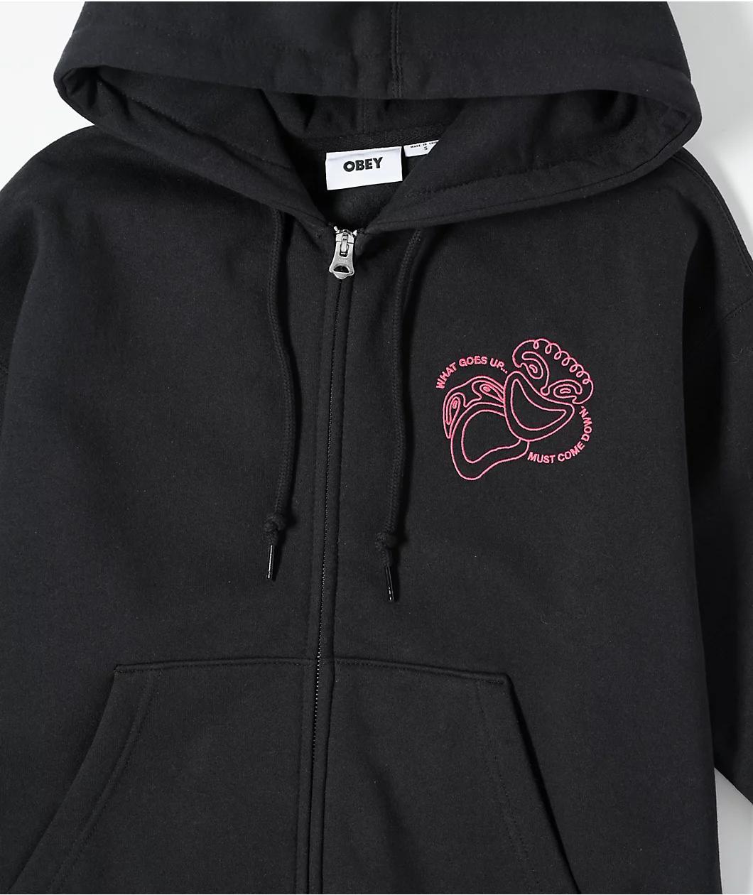 Obey Charade Digital Black & Pink Zip Hoodie Product Image