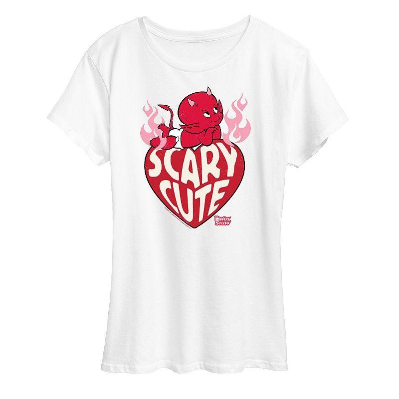 Women's Hot Stuff Scary Cute Graphic Tee, Girl's, Size: Large, Grey Blue Product Image