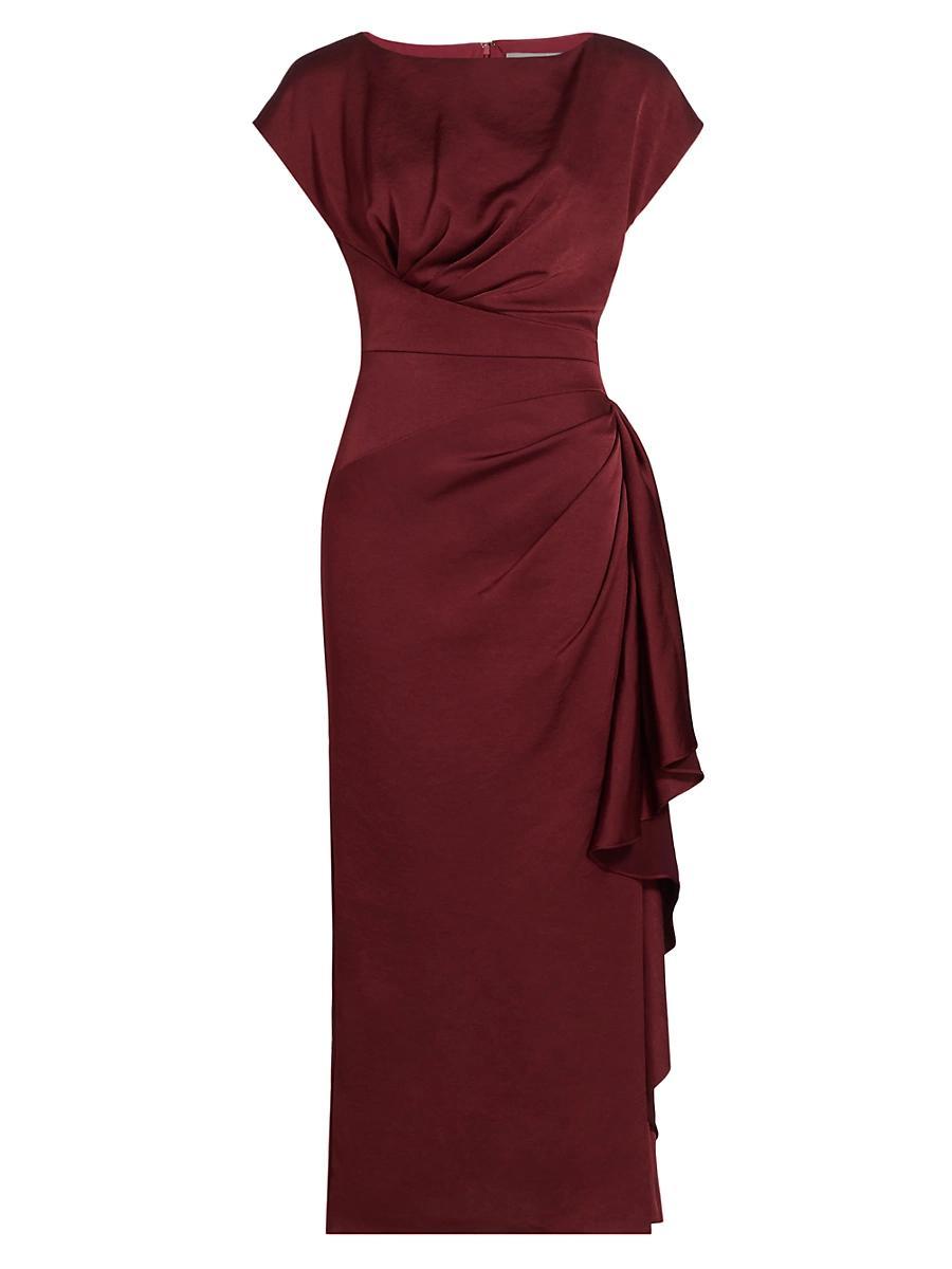 Womens Florence Draped Satin Dress Product Image