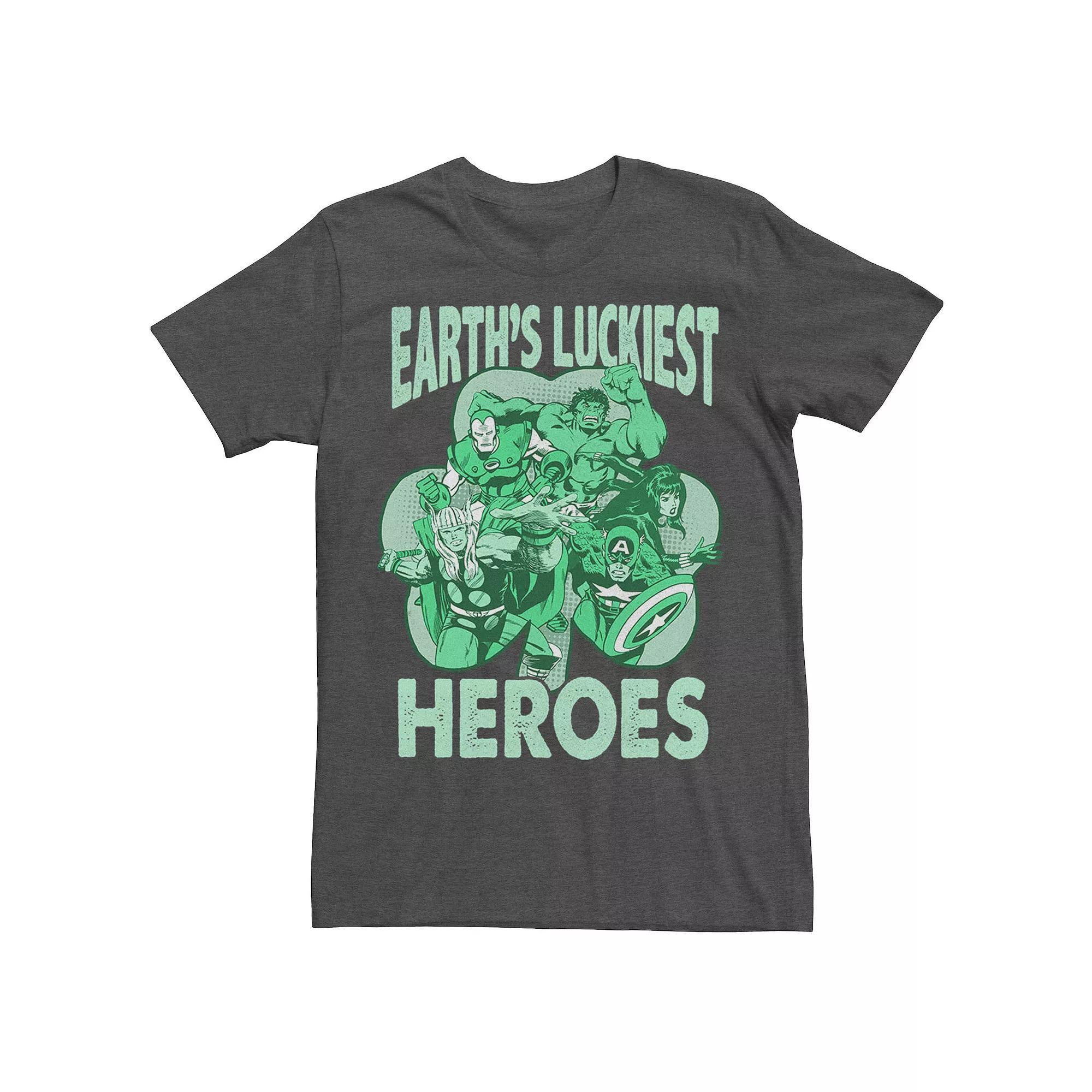 Big & Tall Marvel St. Patty's Earth's Luckiest Heroes Tee, Men's,  Product Image