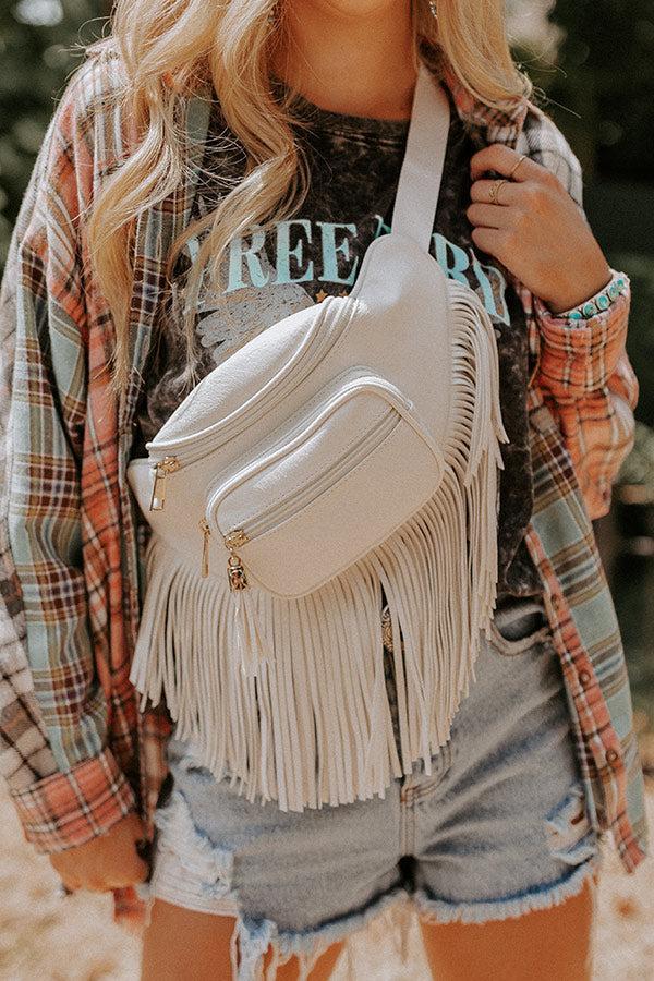 Trip Of My Life Fringe Fanny Pack In Ivory Product Image