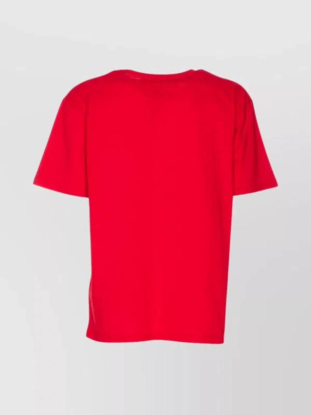 VALENTINO Graphic Print House Cat Crew Neck T-shirt In Red Product Image
