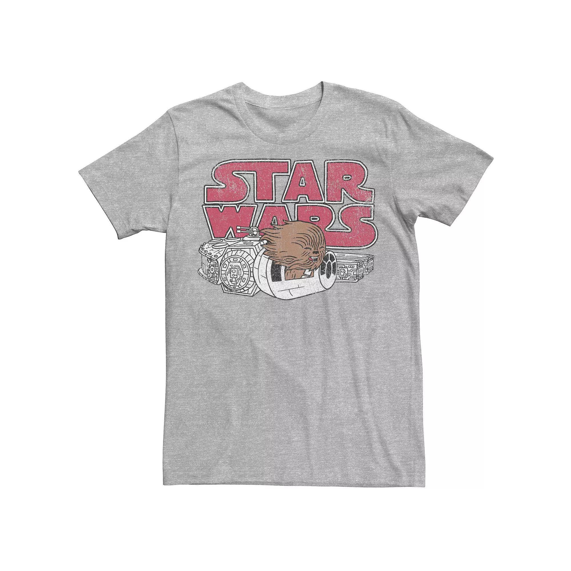 Men's Star Wars Chewbacca Falcon Cute Logo Tee, Size: 3XL, Blue Product Image