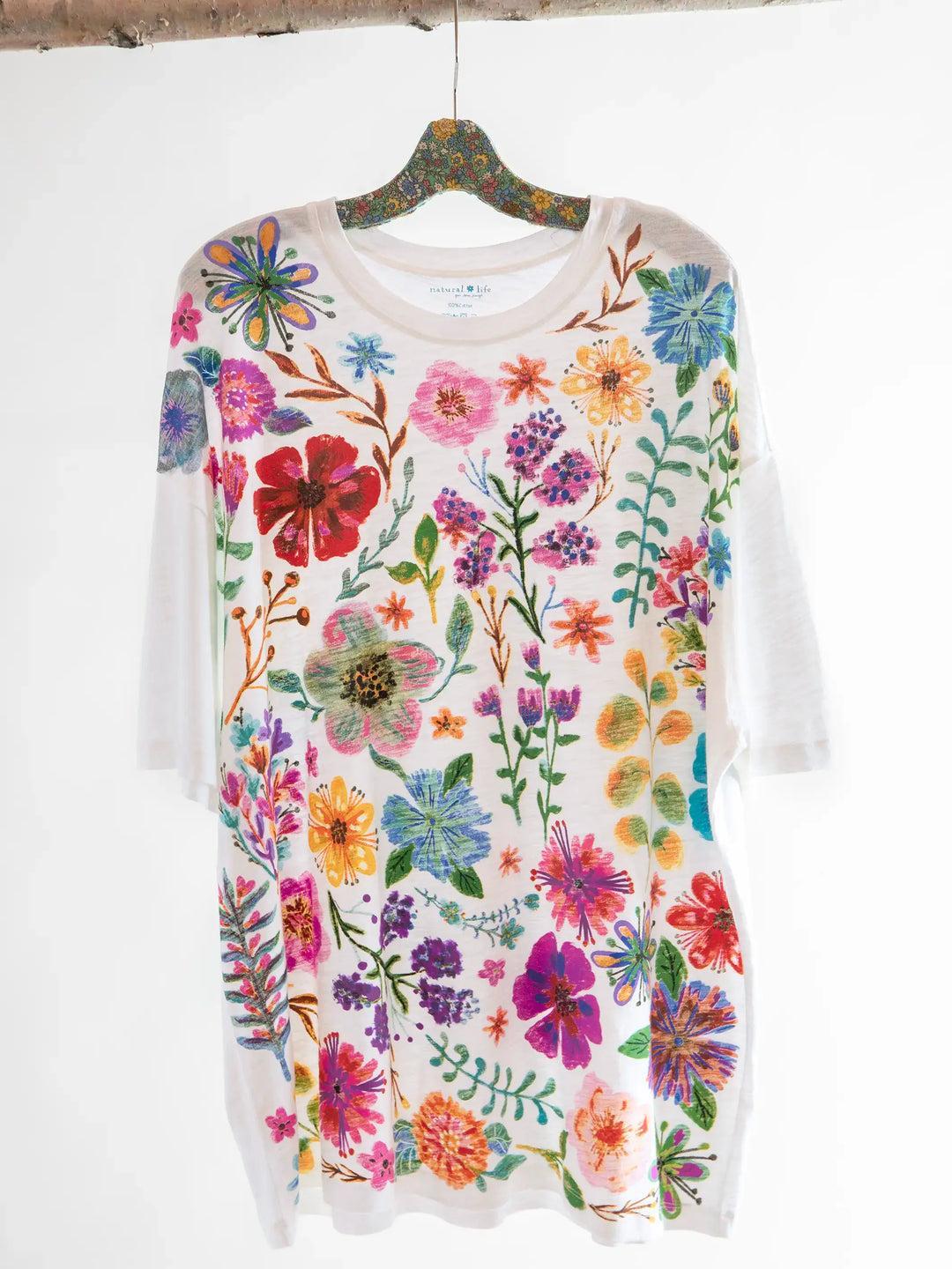 One Size Cotton Easy Tee - Twilight Folk Garden Product Image
