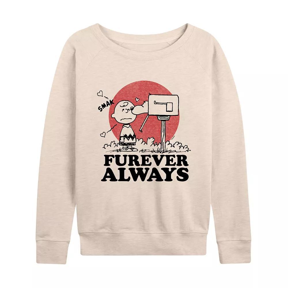 Women's Peanuts Furever Always French Terry Long Sleeve Tee,  Product Image