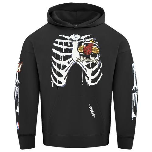 Pro Standard Mens Heat Rib Cage Drop Shoulder Fleece PO Hoodie - Black/Multi Product Image