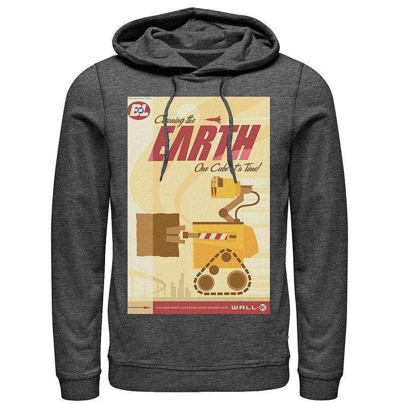 Disney / Pixars WALL-E Mens Cleaning The Earth One Cube At A Time Hoodie Grey Heather Product Image