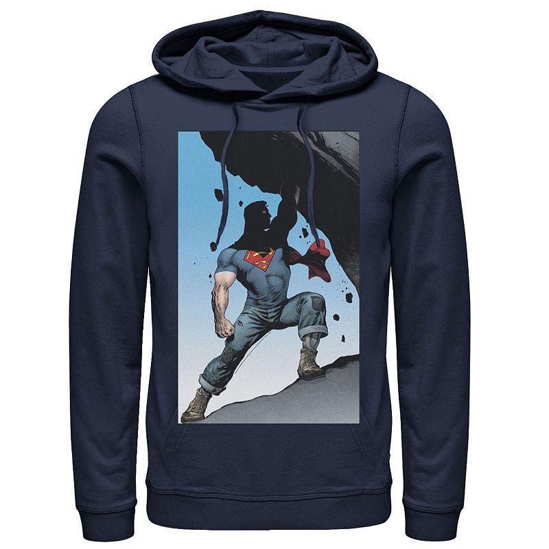 Men's DC Comics Superman Power Lift Comic Poster Hoodie, Size: 3XL, Blue Product Image