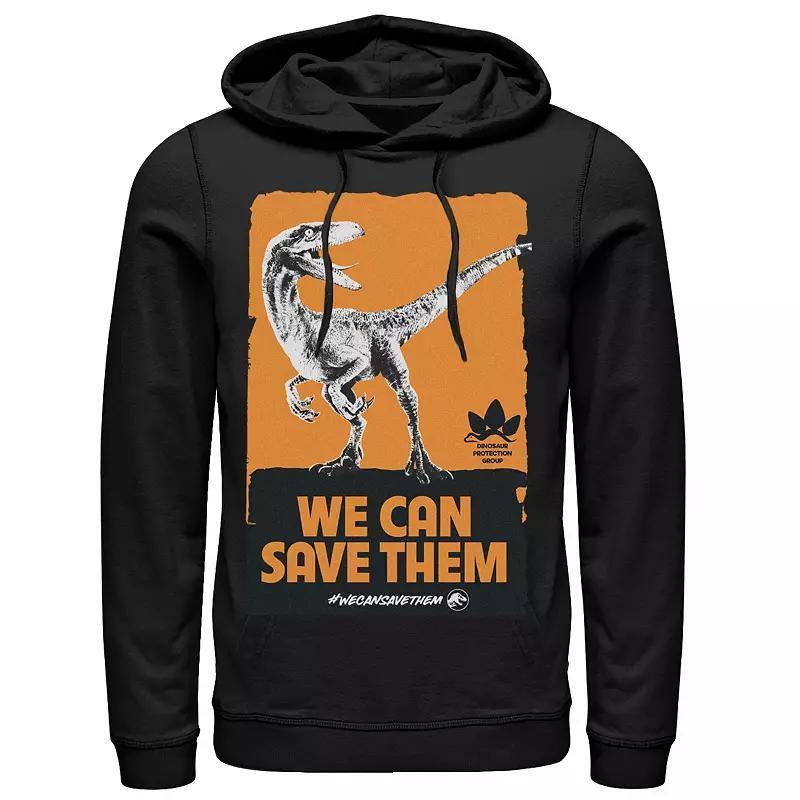 Men's Jurassic World We Can Save Them Poster Hoodie, Size: Small, Grey Heather Product Image