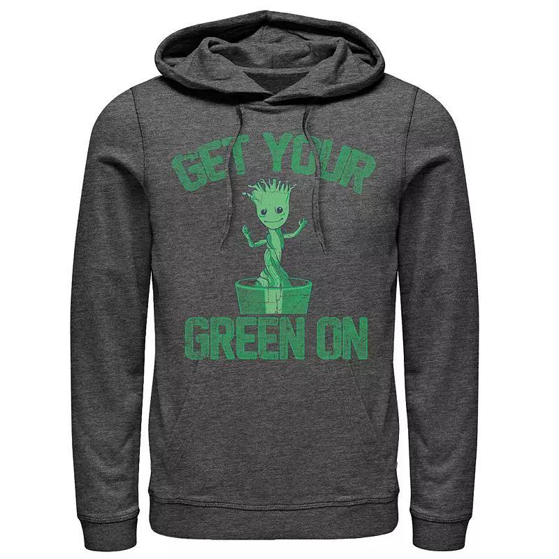 Mens Marvel Groot Guardians of The Galaxy St. Paddys Hoodie Grey Heather Product Image