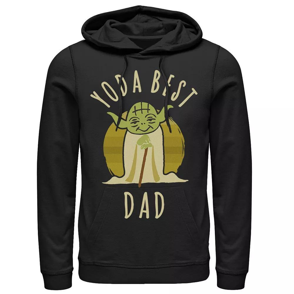 Men's Star Wars Yoda Best Dad Cartoon Yoda Hoodie, Size: Large, Blue Product Image