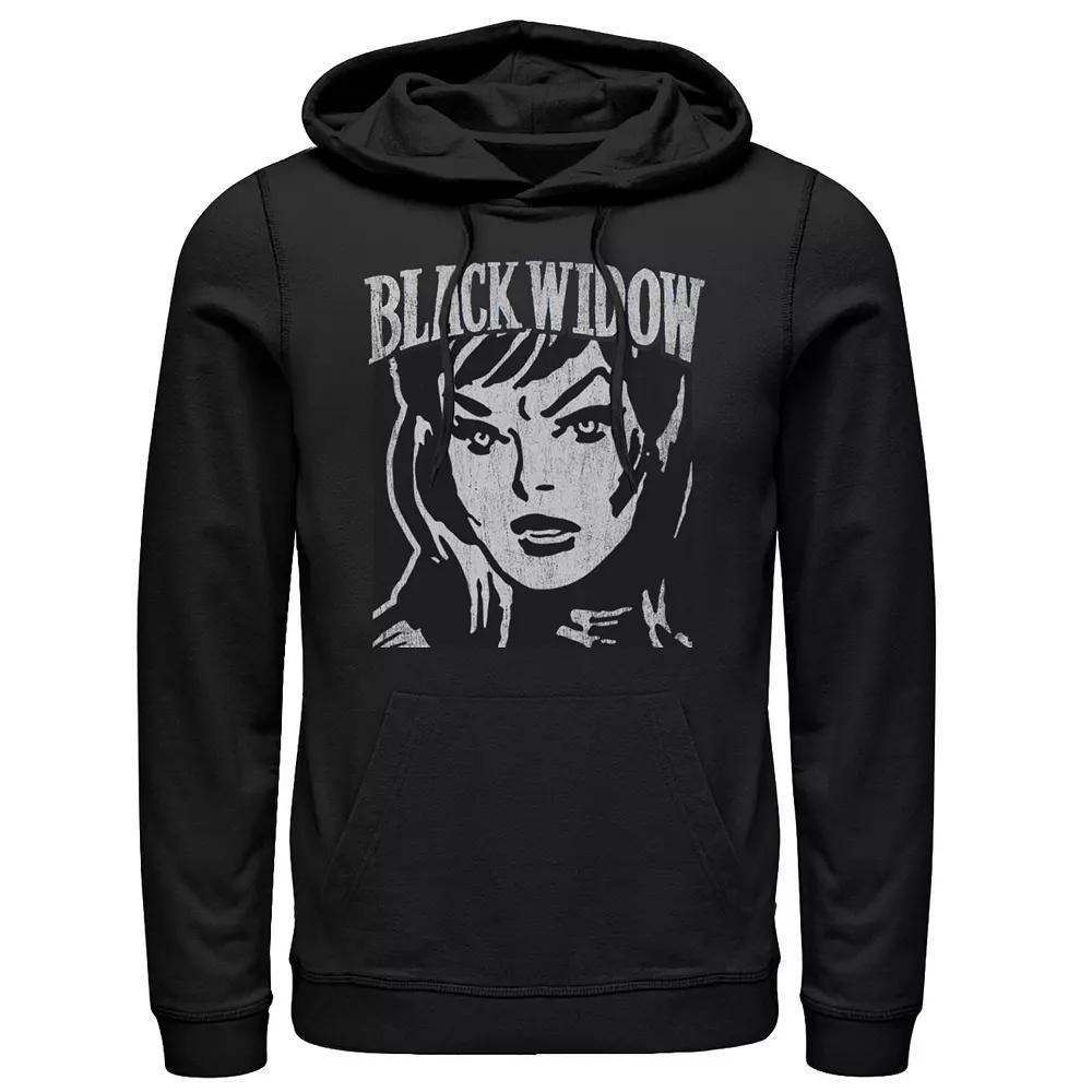 Men's Marvel Black Widow Retro Vintage Portrait Hoodie,  Product Image