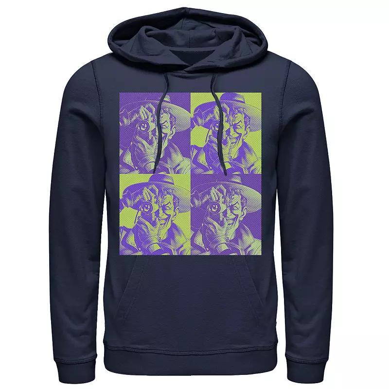 Mens DC Batman The Joker Halftone Popart Hoodie Blue Product Image