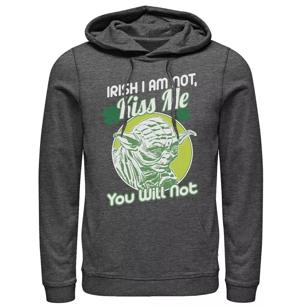 Men's Star Wars Yoda St. Patrick's Day Hoodie, Size: Small, Grey Heather Product Image