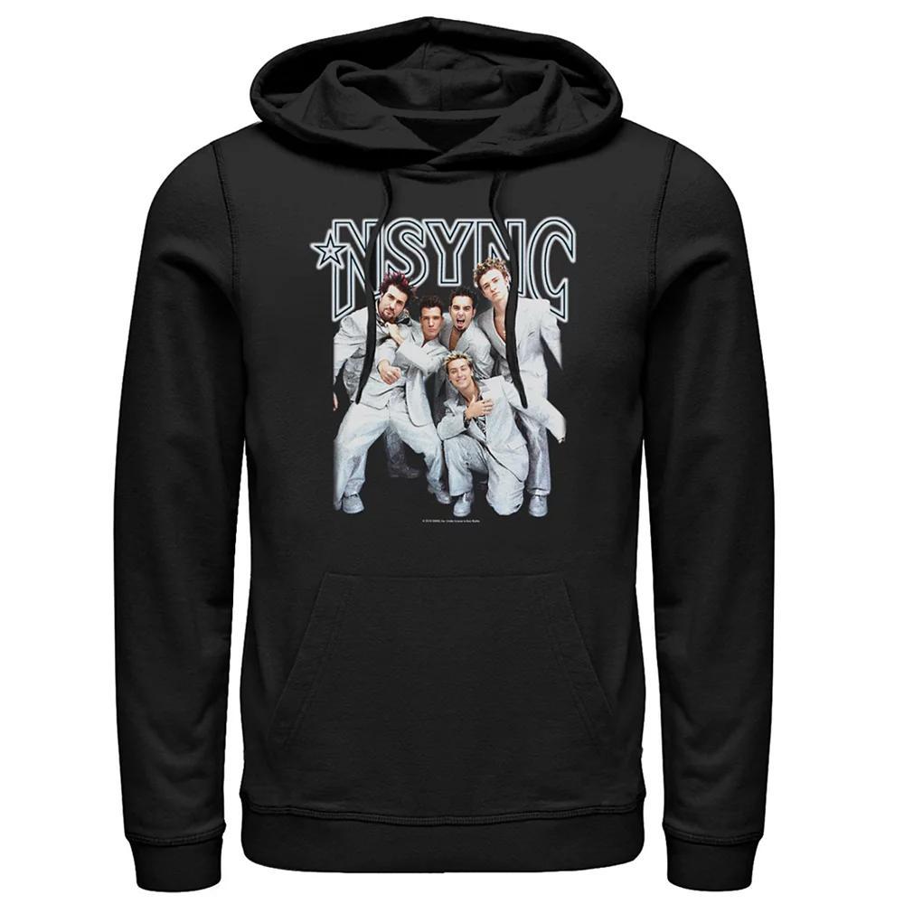 Men's Nsync Group Shot Portrait Pullover Hoodie, Size: Medium, Black Product Image