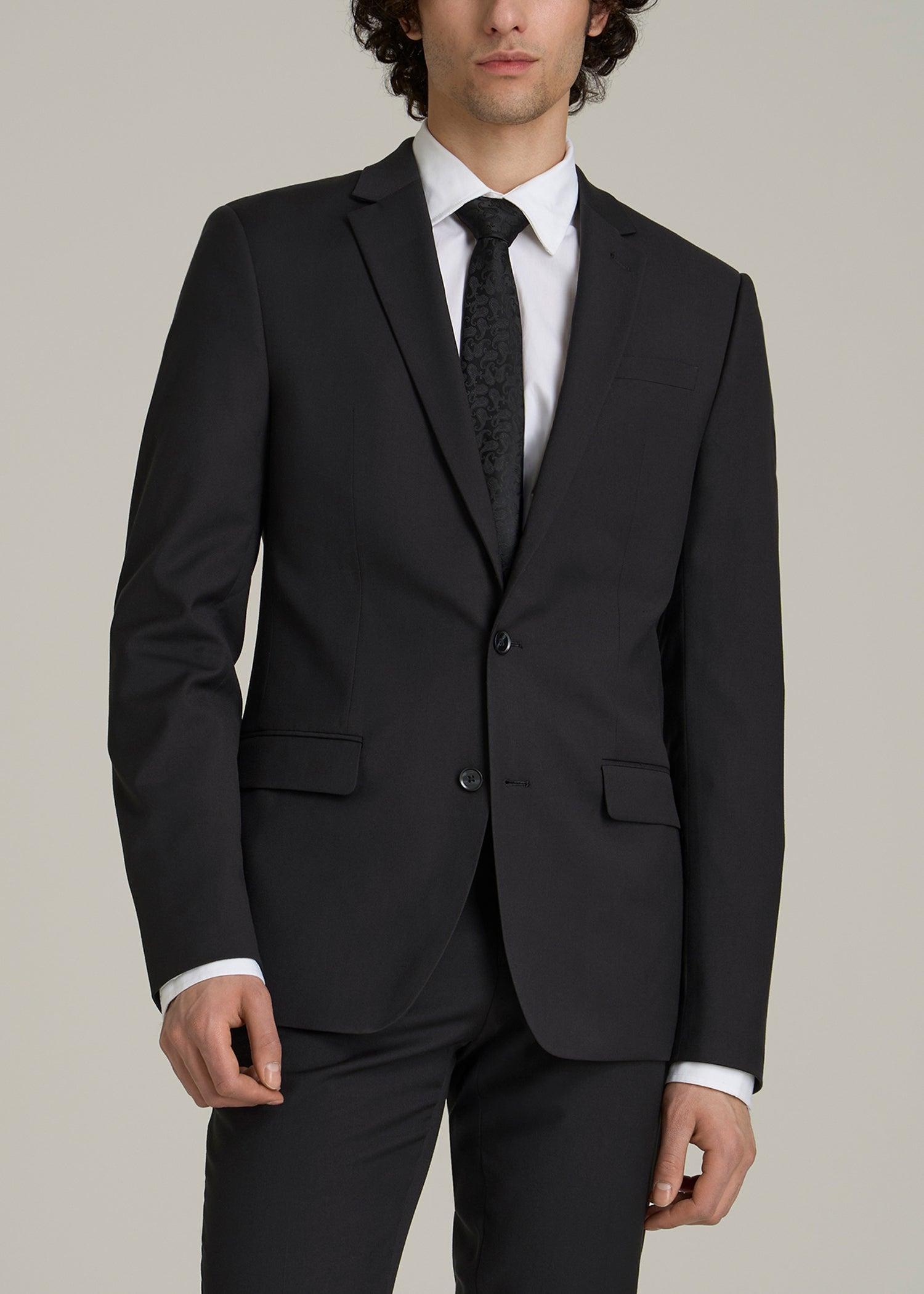 Suit Jacket for Tall Men in Black Male Product Image