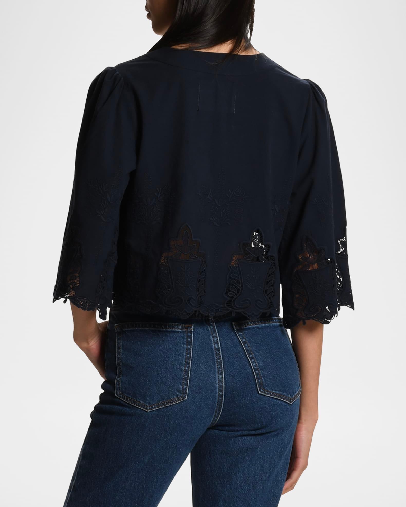 The Lady Lace-Trim Buttoned Shirt Product Image