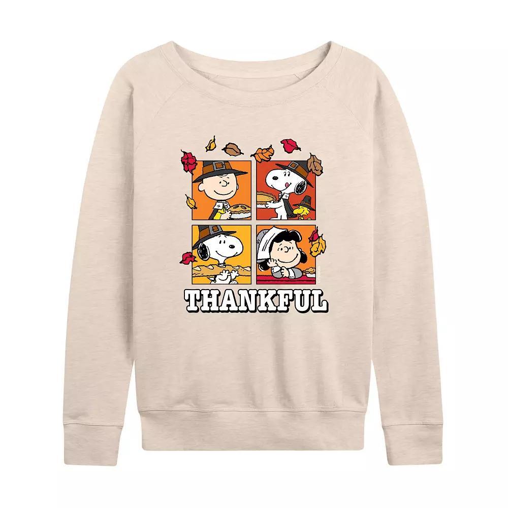 Women's Peanuts Thankful French Terry Long Sleeve Tee,  Product Image