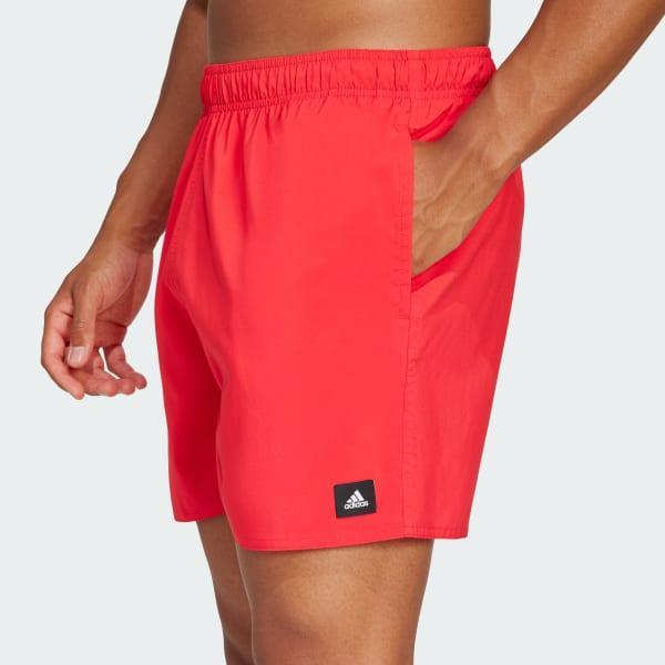 adidas Solid CLX Short-Length Swim Shorts Pure Ruby M Mens Product Image