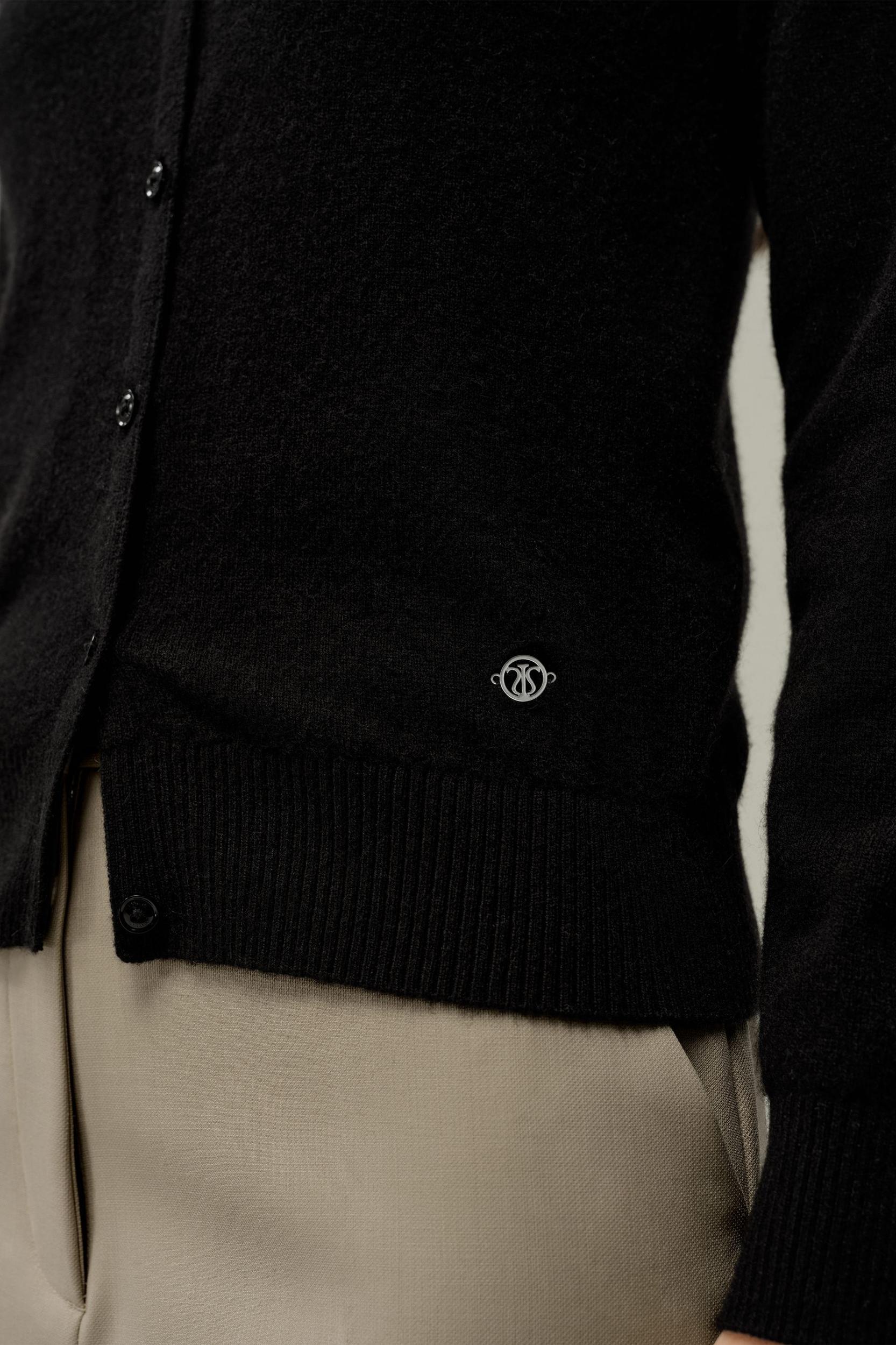 LILYSILK Women's Cashmere Cardigan | Fitted Crew Neck | 100% Cashmere | Soft & Breathable | Medium Gray | M Product Image