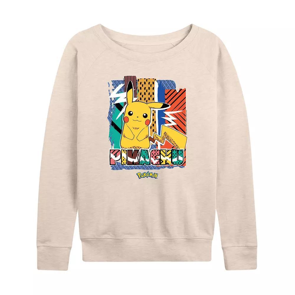 Plus Size Pokemon Pikachu Summer French Terry Long Sleeve Tee, Women's, Size: 3XL, Beige Product Image