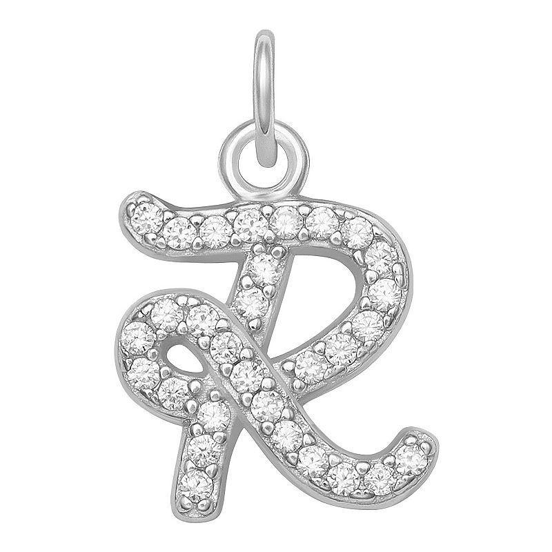 LC Lauren Conrad Sterling Silver Cubic Zirconia Initial Charm, Womens, Sterling Silver X Product Image