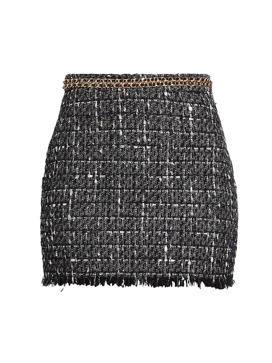 Womens Stella Chain-Embellished Tweed Miniskirt Product Image