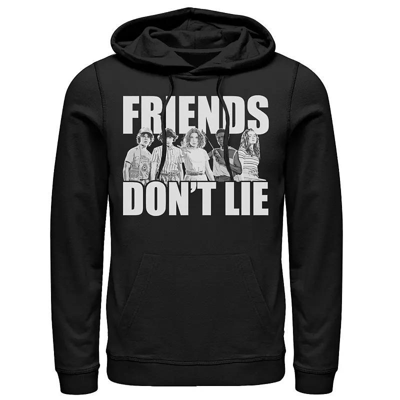 Men's Netflix Stranger Things Friends Don't Lie Group Shot Hoodie, Size: XL, Black Product Image