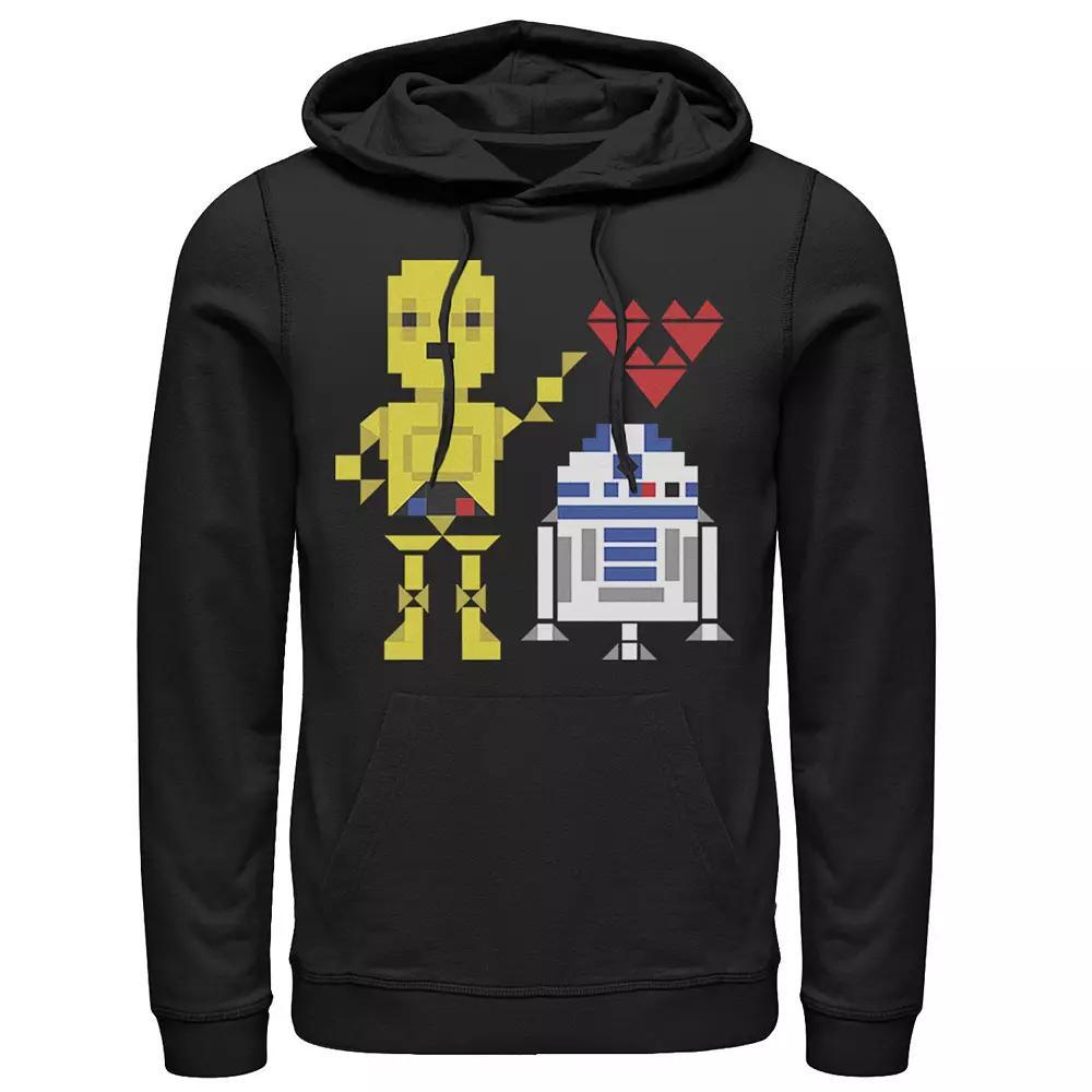 Men's Star Wars C-3PO R2-D2 Droid Love Valentine's Hoodie, Size: Large, Black Product Image