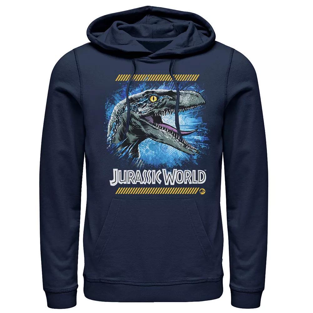 Men's Jurassic World Two Raptor Blue Splatter Hoodie,  Product Image