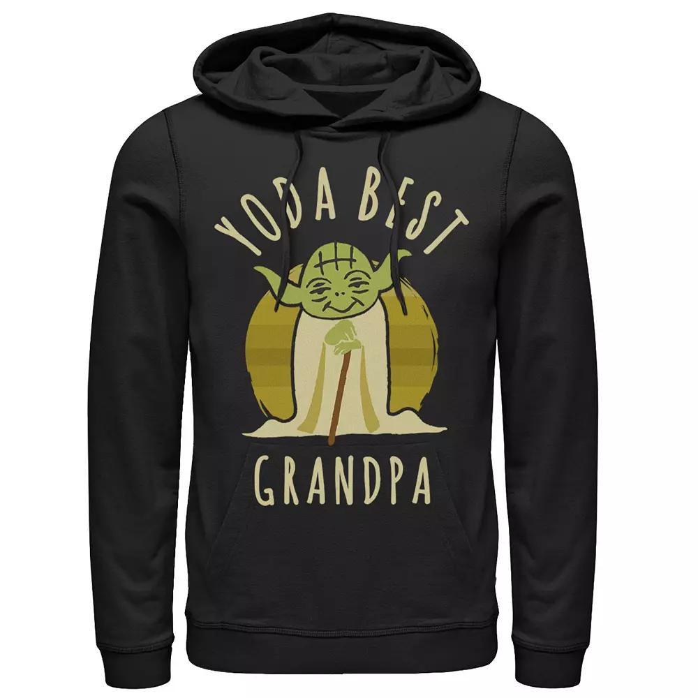 Men's Star Wars Yoda Best Grandpa Cartoon Yoda Hoodie, Size: Small, Black Product Image