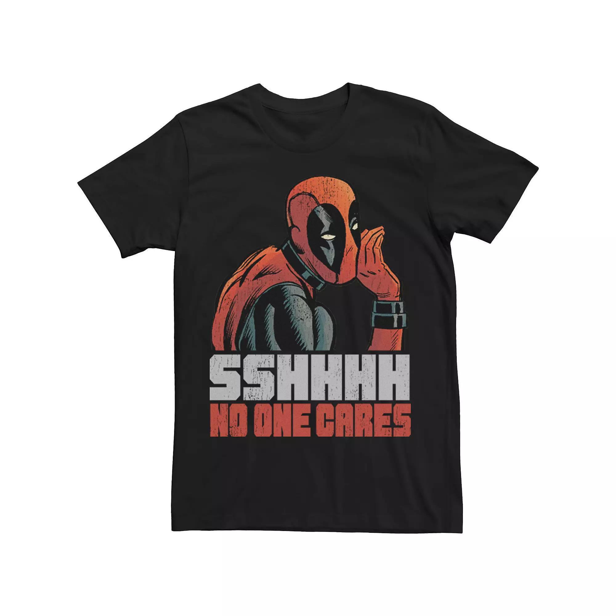Big & Tall Marvel Deadpool No One Cares Tee, Men's,  Product Image