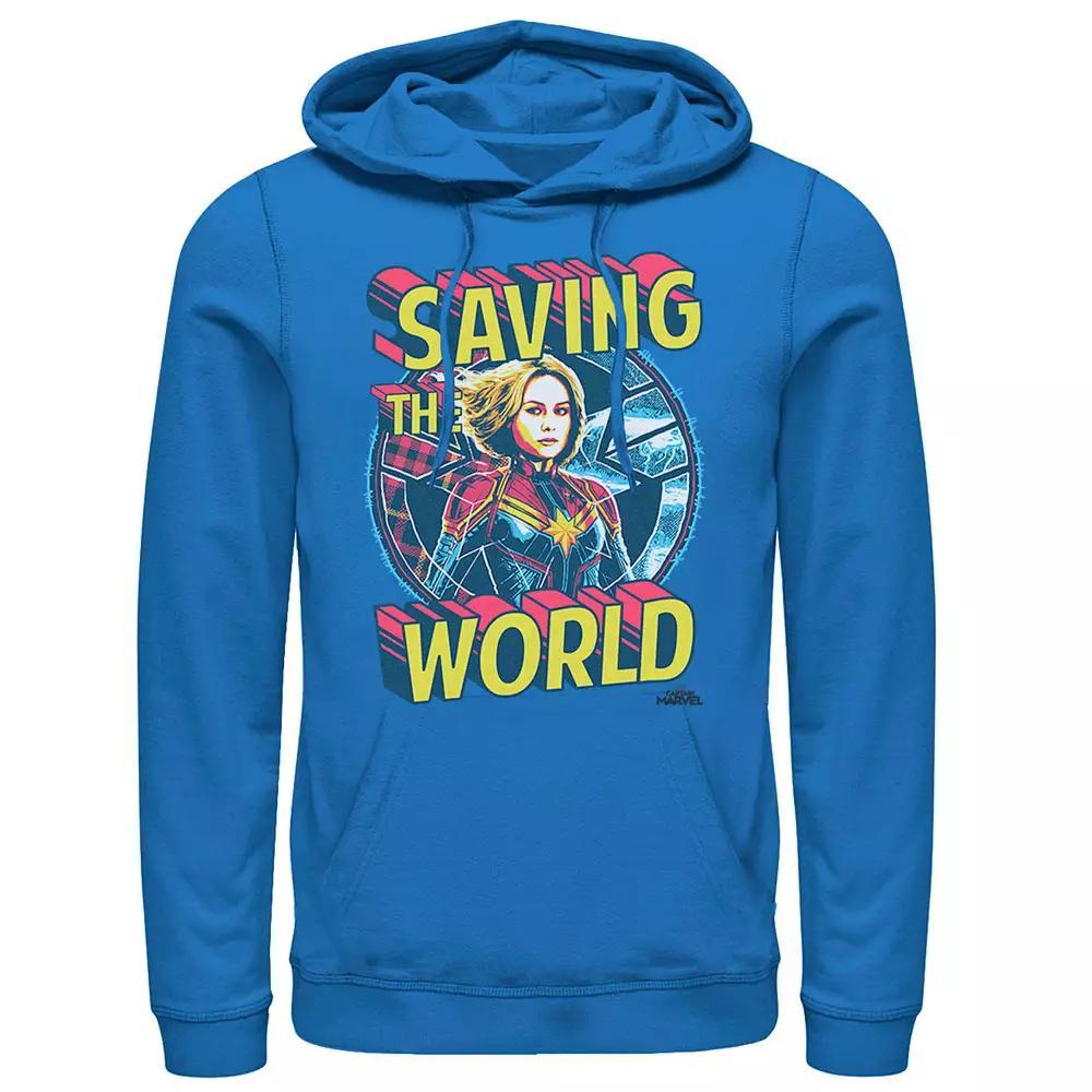 Men's Marvel Captain Marvel Saving The World Portrait Pullover Hoodie, Size: XL, Royal Product Image