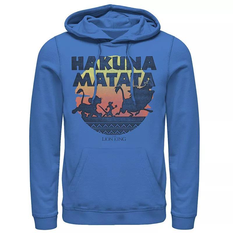 Disney's The Lion King Men's Hakuna Matata Sunset Silhouette Poster Hoodie, Size: Large, Royal Product Image